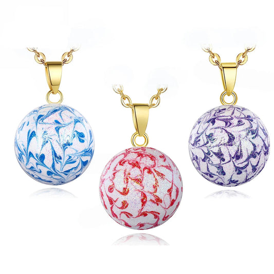 Bola-de-Grossesse-Eudora Harmony Ball Shiny Red Blue Purple Pregnancy Chime Ball Angel Caller Pendant Necklace Fina Fashion Jewelry for Women 388-BolaMom 🤰