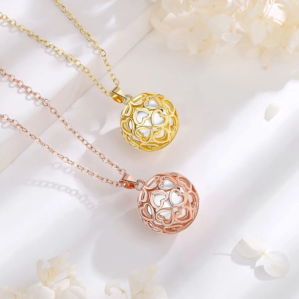 Bola-de-Grossesse-Eudora 20MM Bola De Grossesse Heart Harmony Ball Necklace Pregnancy Chime Bola Angel Caller Pendant Fine Jewelry for Women Gift-BolaMom 🤰