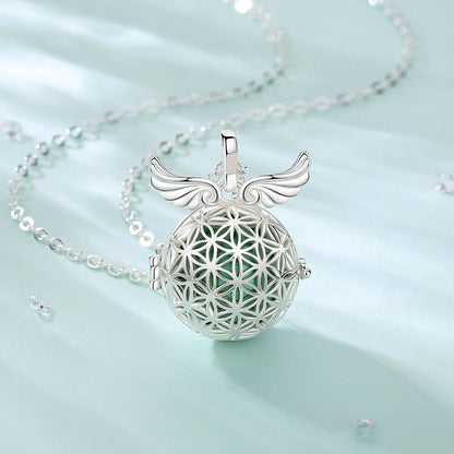 Bola-de-Grossesse-Eudora 20mm Harmony Ball Wing Tree of Flower Pendant Pregnancy Bola Angel Caller Baby Wishing Chime Ball Necklace Women Jewelry-BolaMom 🤰