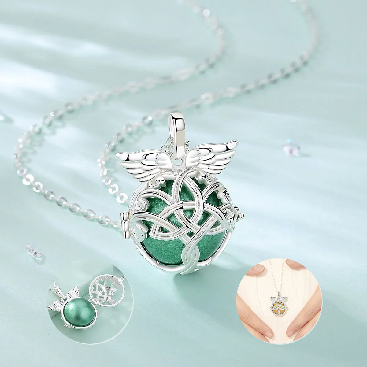 Bola-de-Grossesse-Eudora 20mm Harmony Ball Wing Tree of LifePendant Pregnancy Bola Angel Caller Baby Wishing Chime Ball Necklace Women Jewelry-BolaMom 🤰