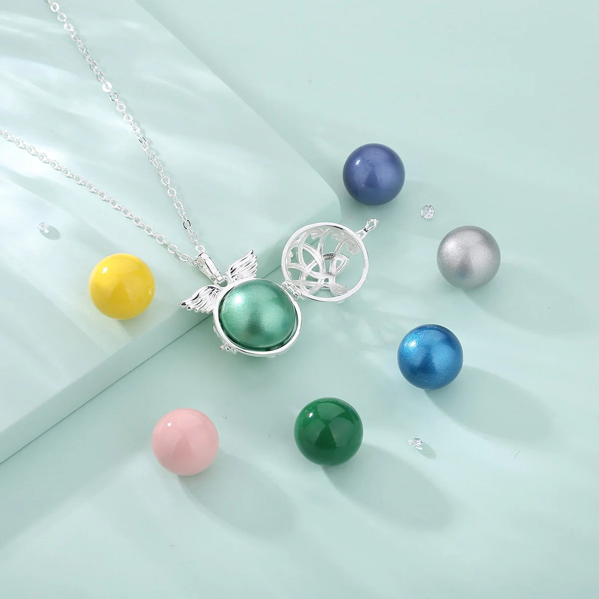 Bola-de-Grossesse-Eudora 20mm Harmony Ball Wing Tree of LifePendant Pregnancy Bola Angel Caller Baby Wishing Chime Ball Necklace Women Jewelry-BolaMom 🤰