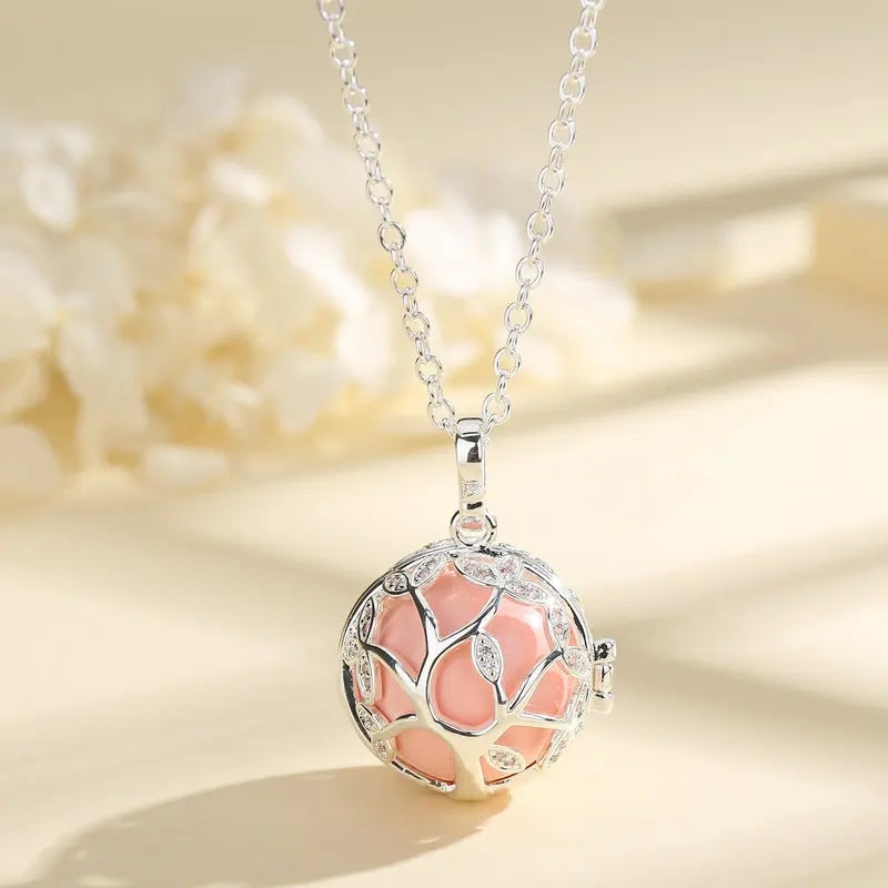 Bola-de-Grossesse-Eudora 20mm Harmony Pregnancy Ball Sound Necklace Pregnancy Bola Ball Pendant Ttree of life Cage Crystal  Jewelry with Box K187-BolaMom 🤰