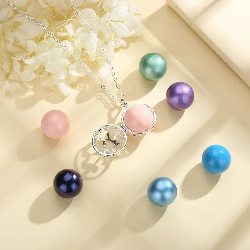 Bola-de-Grossesse-Eudora 20mm Harmony Pregnancy Ball Sound Necklace Pregnancy Bola Ball Pendant Ttree of life Cage Crystal  Jewelry with Box K187-BolaMom 🤰