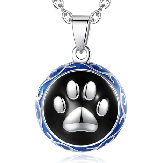 Bola-de-Grossesse-Eudora Harmony Ball Cat Dog Footprint Necklace Pregnancy Bola Angel Caller Pendant Fashion Maternity Jewelry for Women Gifts-BolaMom 🤰