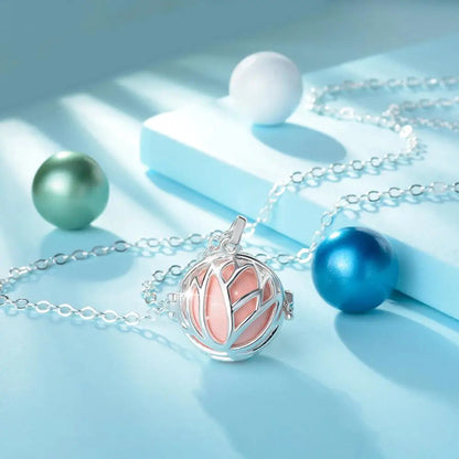 Bola-de-Grossesse-Eudora 20mm Unique Harmony Pregnancy Ball Necklace Pregnancy Bola  Ball pendant with lotus Flower Cage New Jewelry with Box K387-BolaMom 🤰