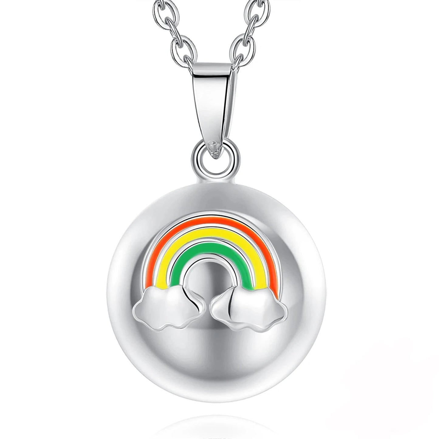 Bola-de-Grossesse-Eudora Harmony Ball Baby Rainbow Pendant Pregnancy Bola Baby Chime Ball Angel Caller Necklace DIY Maternity Jewelry Women Gift-BolaMom 🤰