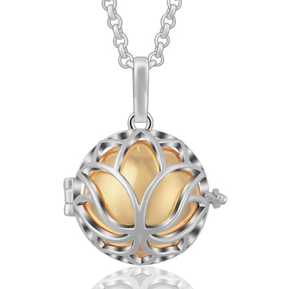 Bola-de-Grossesse-Eudora Lotus Floral Style Harmony Ball Baby Chime Angel Caller Cage Pendant Floating Bola Aromatherapy Locket Pendant K162N20-BolaMom 🤰