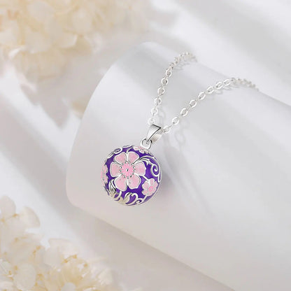 Bola-de-Grossesse-Eudora Harmony Ball 20mm Pink Flower Pendant Necklace Pregnancy Chime Angel Caller Bola Beautiful Women's Jewelry Gift-BolaMom 🤰