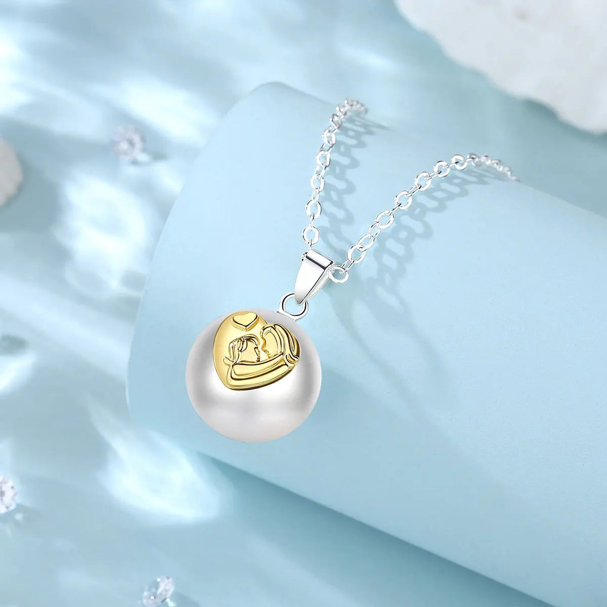 Bola-de-Grossesse-Eudora 20mm Harmony Ball Mother Daughter Hug Pendant Necklace Heart Shape Pregnancy Chime Bola Angel Caller Jewelry For Women-BolaMom 🤰