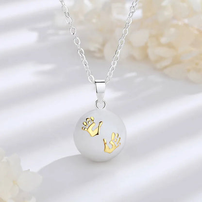 Bola-de-Grossesse-Eudora 20mm Harmony Bola Ball Baby hands design Pregnancy Chime Musical Bola Angel Caller Bola Pendant Necklace for Women Gift-BolaMom 🤰